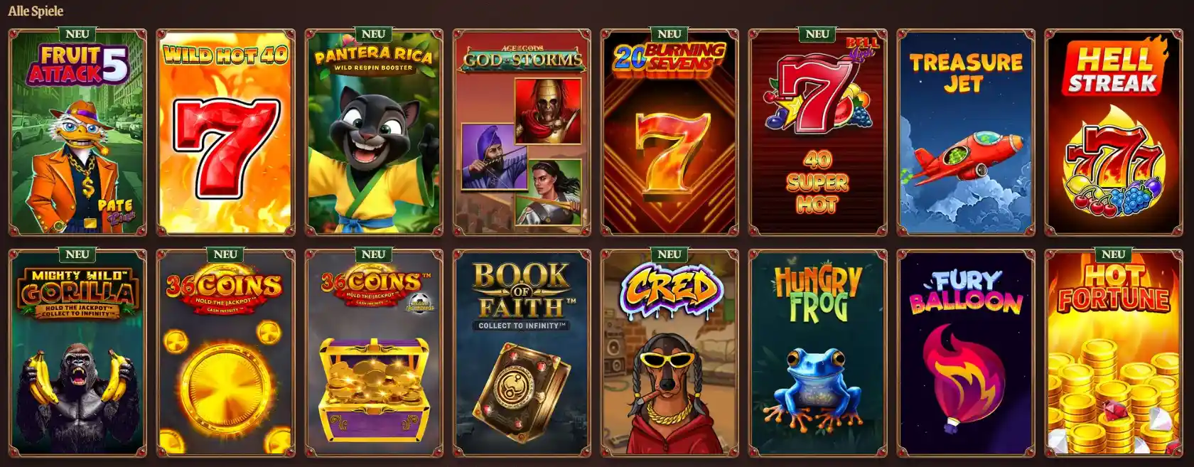 Spielautomaten im CrazyTower Casino